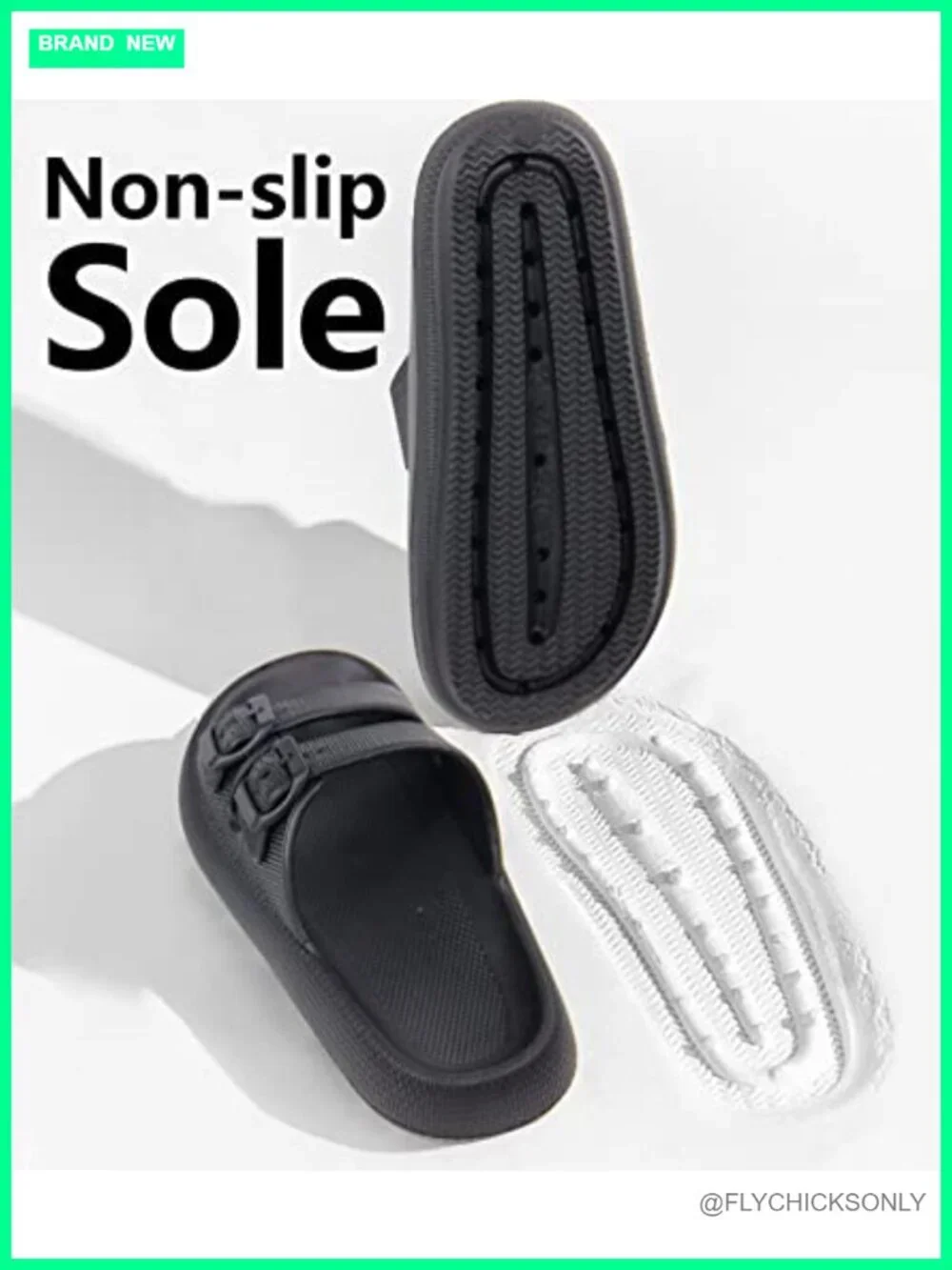 Double Buckle EVA Slide Sandals with Adjustable Straps